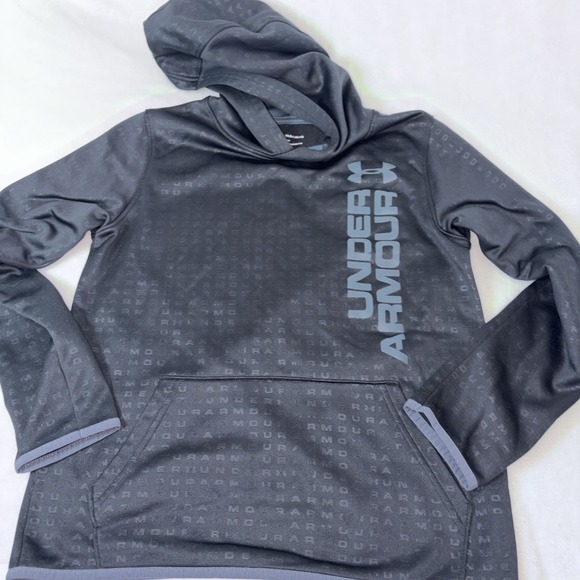 Under Armour Other - UNDER ARMOUR ―Boys Youth Large LOOSE Black/Gray/Blue Graphic Hoodie Sweatshirt